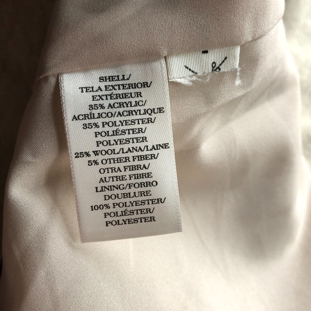 Timeless Ann Taylor Wrap Tie Waist Coat Cream/Beige Size Small *Mobwife Trend* - Picture 5 of 6